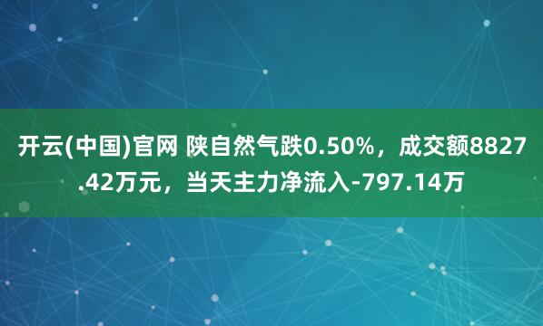 开云(中国)官网 陕自然气跌0.50%，成交额8827.42万元，当天主力净流入-797.14万