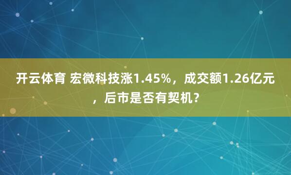 开云体育 宏微科技涨1.45%，成交额1.26亿元，后市是否有契机？
