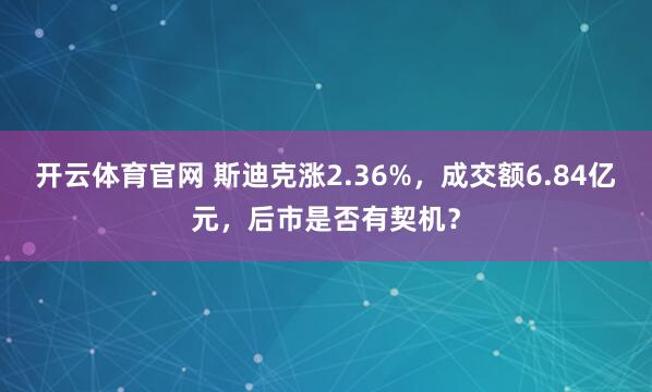 开云体育官网 斯迪克涨2.36%，成交额6.84亿元，后市是否有契机？