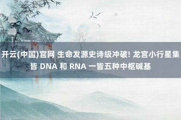 开云(中国)官网 生命发源史诗级冲破! 龙宫小行星集皆 DNA 和 RNA 一皆五种中枢碱基
