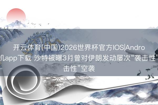 开云体育(中国)2026世界杯官方IOS|Android手机app下载 沙特被曝3月曾对伊朗发动屡次“袭击性”空袭