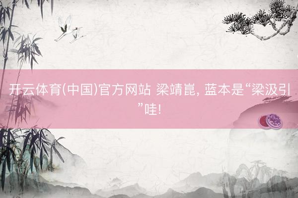 开云体育(中国)官方网站 梁靖崑， 蓝本是“梁汲引”哇!
