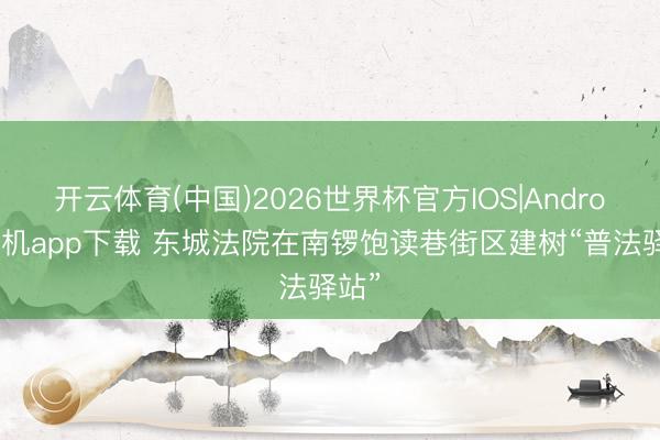 开云体育(中国)2026世界杯官方IOS|Android手机app下载 东城法院在南锣饱读巷街区建树“普法驿站”