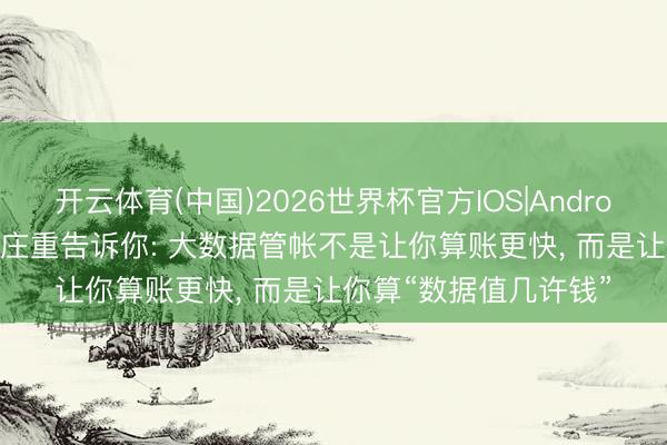 开云体育(中国)2026世界杯官方IOS|Android手机app下载 一册庄重告诉你: 大数据管帐不是让你算账更快， 而是让你算“数据值几许钱”