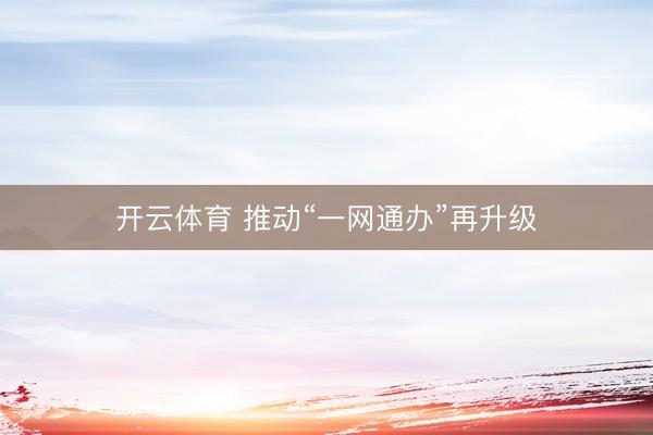 开云体育 推动“一网通办”再升级
