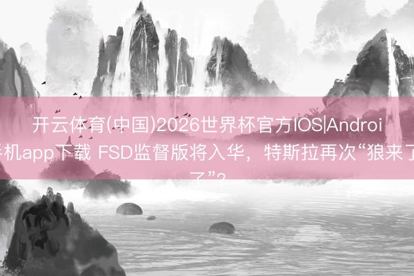 开云体育(中国)2026世界杯官方IOS|Android手机app下载 FSD监督版将入华，特斯拉再次“狼来了”？