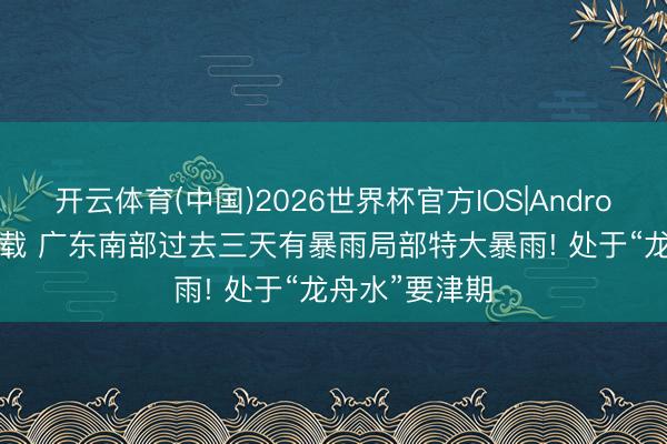 开云体育(中国)2026世界杯官方IOS|Android手机app下载 广东南部过去三天有暴雨局部特大暴雨! 处于“龙舟水”要津期
