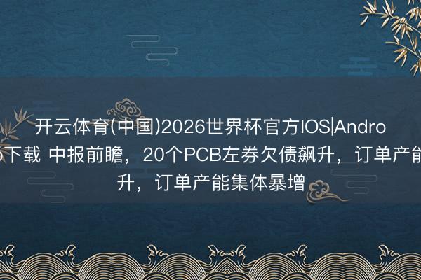 开云体育(中国)2026世界杯官方IOS|Android手机app下载 中报前瞻，20个PCB左券欠债飙升，订单产能集体暴增